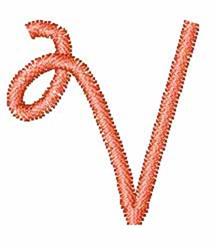 Watermelon Curl V - 4x4 curl quick stitch embroidery design for kitchen tea towels