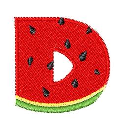 quick stitch font machine embroidery pattern - Watermelon Font D for decorative pillow covers