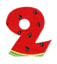 number quick stitch machine embroidery - Watermelon Number 2 for patchwork quilt blocks