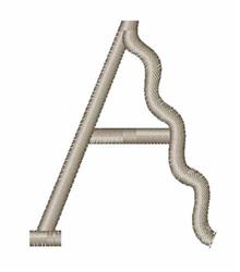 quick stitch font machine embroidery pattern - Wavy Font A perfect for kitchen aprons