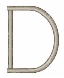 quick stitch font machine embroidery pattern - Wavy Font D perfect for kitchen aprons