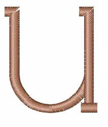 Wavy Font u - 4x4 font quick stitch machine embroidery design for kitchen tea towels