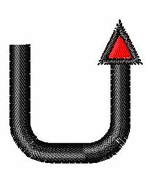 Which Way Font u - 4x4 font quick stitch embroidery design for decorative pillow covers