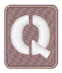 White Stencil Q - 4x4 stencil quick stitch embroidery design for decorative pillow covers