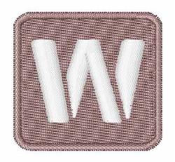 White Stencil W - 4x4 stencil quick stitch embroidery design for reusable tote bags