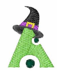 Witchy Font A - 4x4 font quick stitch machine embroidery design for cute baby onesies