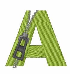 Zipper Font A - 4x4 font beginner-friendly embroidery design for cute baby onesies