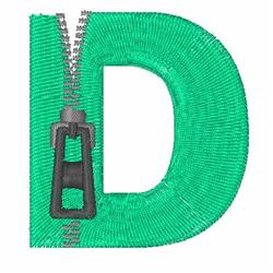 Zipper Font D - 4x4 font beginner-friendly embroidery design for reusable tote bags