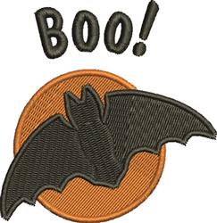 detailed halloween bat machine embroidery pattern - Bat Boo for decorative pillow covers