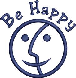 beginner-friendly design machine embroidery pattern - Be Happy for kitchen aprons