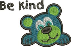 detailed bear machine embroidery pattern - Be Kind perfect for decorative pillow covers