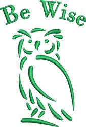 beginner-friendly owl machine embroidery pattern - Be Wise Owl for reusable tote bags