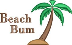 Beach Bum - 4x4 tree beginner-friendly machine embroidery design for Beach Towels