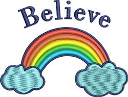 beginner-friendly rainbow machine embroidery pattern - Believe Rainbow for Home Decor