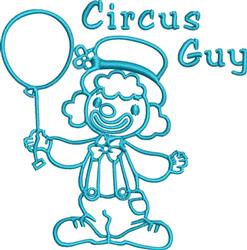 Circus Guy - 4x4 guy detailed machine embroidery design perfect for reusable tote bags