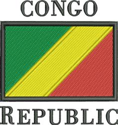flag detailed machine embroidery - Congo Republic Flag for Travel Accessories