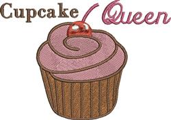 Cupcake Queen - 5x7 queen detailed machine embroidery design for kitchen tea towels