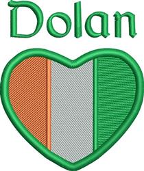 Dolan Irish Flag - 4x4 heart beginner-friendly embroidery design for Sports Team Merchandise