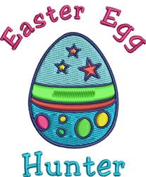 Easter Egg Hunter - 4x4 star detailed machine embroidery design for Easter Baskets