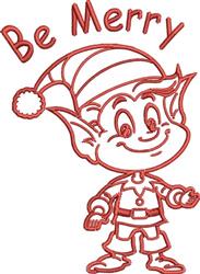 detailed christmas Christmas elf machine embroidery pattern - Elf Outline for insulated lunch bags