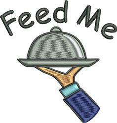 beginner-friendly feed machine embroidery pattern - Feed Me perfect for kitchen aprons