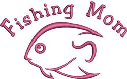 beginner-friendly mom machine embroidery pattern - Fishing Mom for reusable tote bags