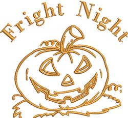Fright Night - 5x7 pumpkin detailed machine embroidery design for reusable tote bags