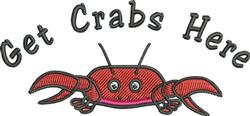 beginner-friendly crab machine embroidery pattern - Get Crabs for decorative pillow covers