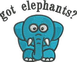detailed elephant machine embroidery pattern - Got Elephants for reusable tote bags