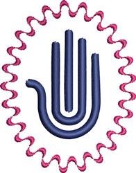 Hand Emblem - 4x4 emblem quick stitch machine embroidery design for kitchen tea towels