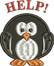 beginner-friendly penguin machine embroidery pattern - Help Penguin for decorative pillow covers