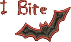 beginner-friendly halloween bat machine embroidery pattern - I BIte for Party Decorations