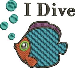 I Dive - 4x4 dive detailed machine embroidery design perfect for cute baby onesies