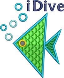 I Dive - 4x4 dive beginner-friendly machine embroidery design for reusable tote bags