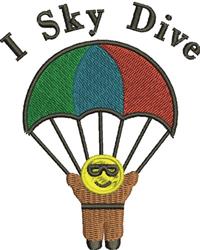 I Sky Dive - 4x4 dive detailed machine embroidery design perfect for Custom T-Shirts