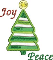 Joy Peace - 4x4 tree beginner-friendly machine embroidery design for reusable tote bags