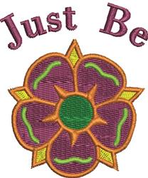 Just Be - 4x4 rose detailed machine embroidery design perfect for Meditation Mats