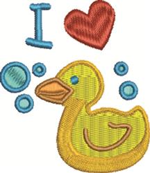 Love Ducks - 4x4 bird beginner-friendly machine embroidery design for Baby Towels