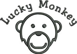 Lucky Monkey - 4x4 monkey beginner-friendly embroidery design for Kids T-Shirts