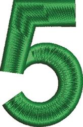 Number Five - 4x4 five quick stitch machine embroidery design perfect for Party Decor