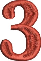 Number Three - 4x4 three quick stitch embroidery design for Birthday Decorations