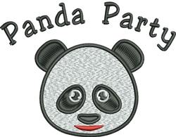 Panda Party - 4x4 bear detailed machine embroidery design for reusable tote bags