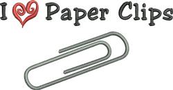 Paper Clips - 4x4 heart quick stitch machine embroidery design for reusable tote bags