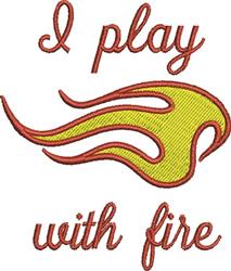 Play With Fire - 5x7 fire beginner-friendly embroidery design for kitchen tea towels