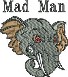Rogue Elephant - 4x4 elephant detailed embroidery design for decorative pillow covers