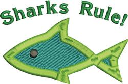 Sharks Rule - 4x4 rule beginner-friendly embroidery design for reusable tote bags