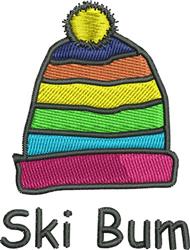beginner-friendly winter bum machine embroidery pattern - Ski Bum for decorative pillow covers
