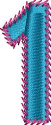 Stemstitch Number 1 - 4x4 number quick stitch embroidery design for patchwork quilt blocks