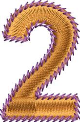 quick stitch number machine embroidery pattern - Stemstitch Number 2 for decorative pillow covers