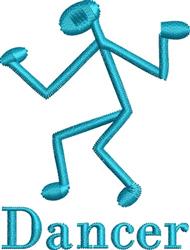 Stick Figure Dancer - 4x4 dancer quick stitch machine embroidery design for Gym Bags
